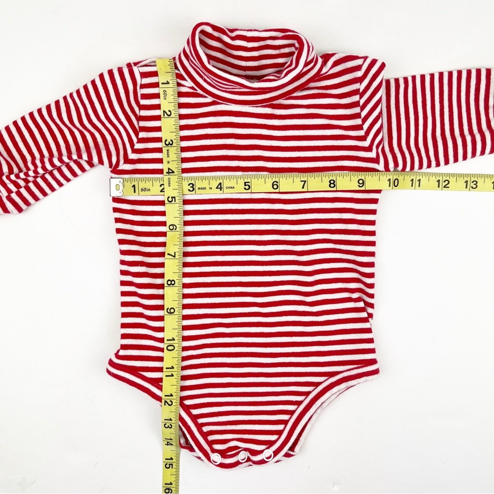 Vintage Rare Editions For Boys Long Sleeve Body Suit Red White Stripes 9M - Picture 6 of 8
